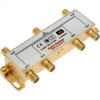 Делитель REXANT ТВх6 + 7шт. F BOX, 5-1000 МГц Gold Делитель REXANT ТВх6 + 7шт. F BOX, 5-1000 МГц Gold