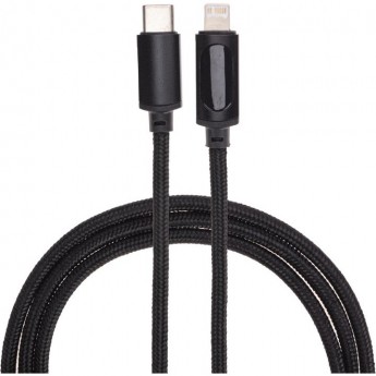 Кабель REXANT Type-C – Lightning для Apple, 3А, 1 м, в черной нейлоновой оплетке, с LED дисплеем Кабель REXANT Type-C – Lightning для Apple, 3А, 1 м, в черной нейлоновой оплетке, с LED дисплеем