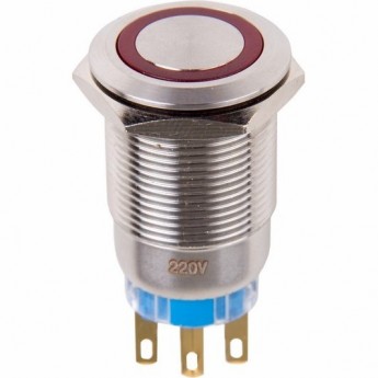 Кнопка антивандальная REXANT 19 250В подсветка красная Кнопка антивандальная REXANT 19 250В подсветка красная