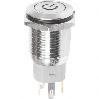 Кнопка антивандальная REXANT POWER A-16-F5 250В б/фикс плоская подсветка красная