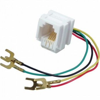 Модуль REXANT KEYSTONE JACK RJ-12(6P4C) UTP неэкранированный c отводами 82 мм Модуль REXANT KEYSTONE JACK RJ-12(6P4C) UTP неэкранированный c отводами 82 мм