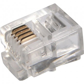 Разъем телефонный на кабель REXANT, штекер 6Р4С (Rj-11) под обжим, (2 шт) Разъем телефонный на кабель REXANT, штекер 6Р4С (Rj-11) под обжим, (2 шт)