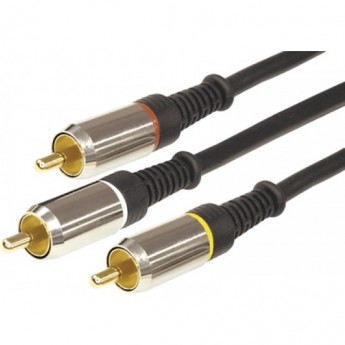 Шнур REXANT 3 RCA - 3 RCA 1.5 м черный gold-металл Шнур REXANT 3 RCA - 3 RCA 1.5 м черный gold-металл