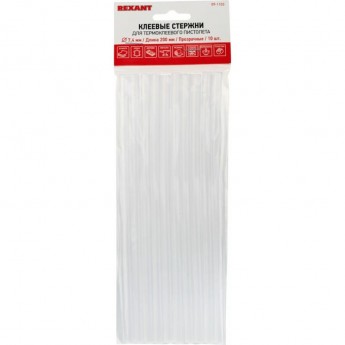 Стержни клеевые REXANT Ø7 мм, 200 мм, прозрачные (10 шт/уп), хедер