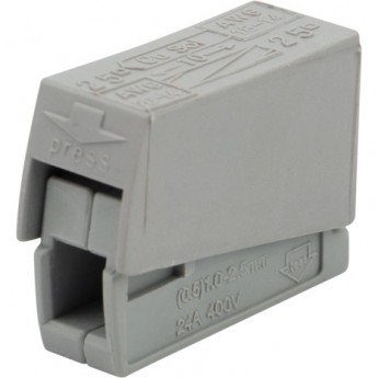 Строительно-монтажная клемма REXANT СМК 224-101 для светильника на 1 проводник серая, 100 шт. Строительно-монтажная клемма REXANT СМК 224-101 для светильника на 1 проводник серая, 100 шт.