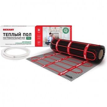 Теплый пол, нагревательный мат REXANT PRO, RNX -2-440, двухжильный, с экраном, площадь 2 м², 0.5х4 м, 440 Вт Теплый пол, нагревательный мат REXANT PRO, RNX -2-440, двухжильный, с экраном, площадь 2 м², 0.5х4 м, 440 Вт