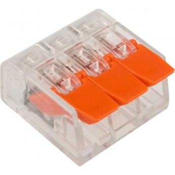 Универсальная компактная клемма REXANT СМК 221-413, 3-проводная до 4,0 мм² (20 шт./уп.) Универсальная компактная клемма REXANT СМК 221-413, 3-проводная до 4,0 мм² (20 шт./уп.)