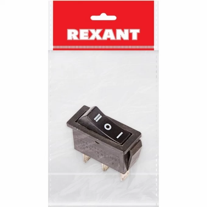 Выключатель клавишный REXANT 10А черный с нейтралью 36-2220-1 Выключатель клавишный REXANT 10А черный с нейтралью 36-2220-1